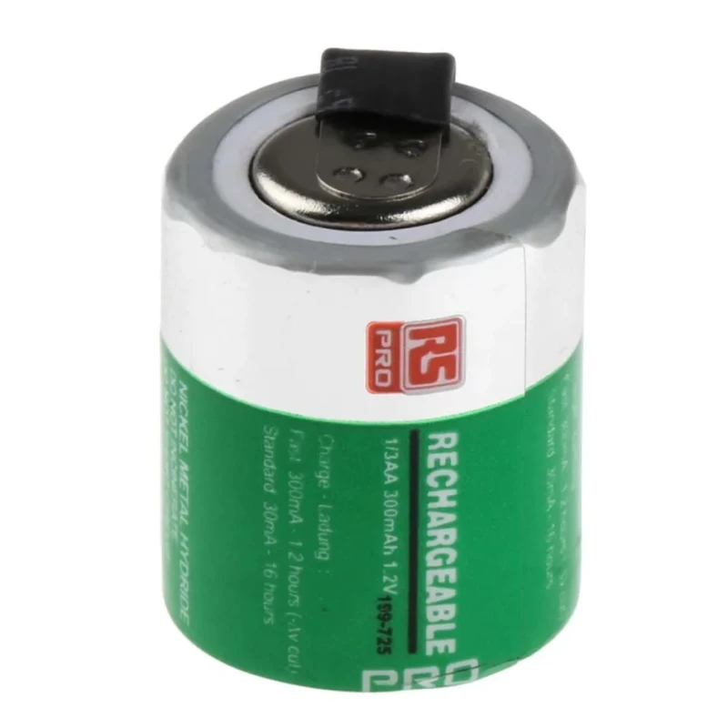 Saft Rechargeable Battery NiMH 1.2 V 300 mAh 14.1 mm Diameter Model 199-725