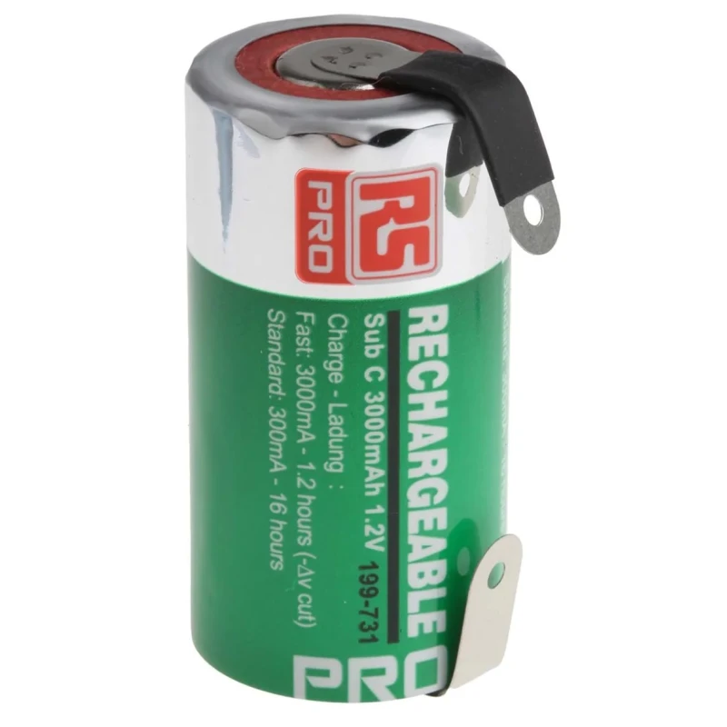RS PRO 1.2 V SC NiMH Rechargeable Battery 23 mm Diameter 3 Ah Capacity 199-731