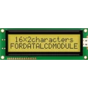 Fordata LCD Graphic Display 2 x 16 Characters, Yellow and Green Illumination, LED Backlight, FC1602P00-FHYYBW-51SE