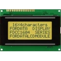 Fordata LCD Graphic Display , 4 x 16 Character Matrix, LED Backlight, Yellow Green Illumination, 5.0V FC1604A01-FSYYBW-51SE