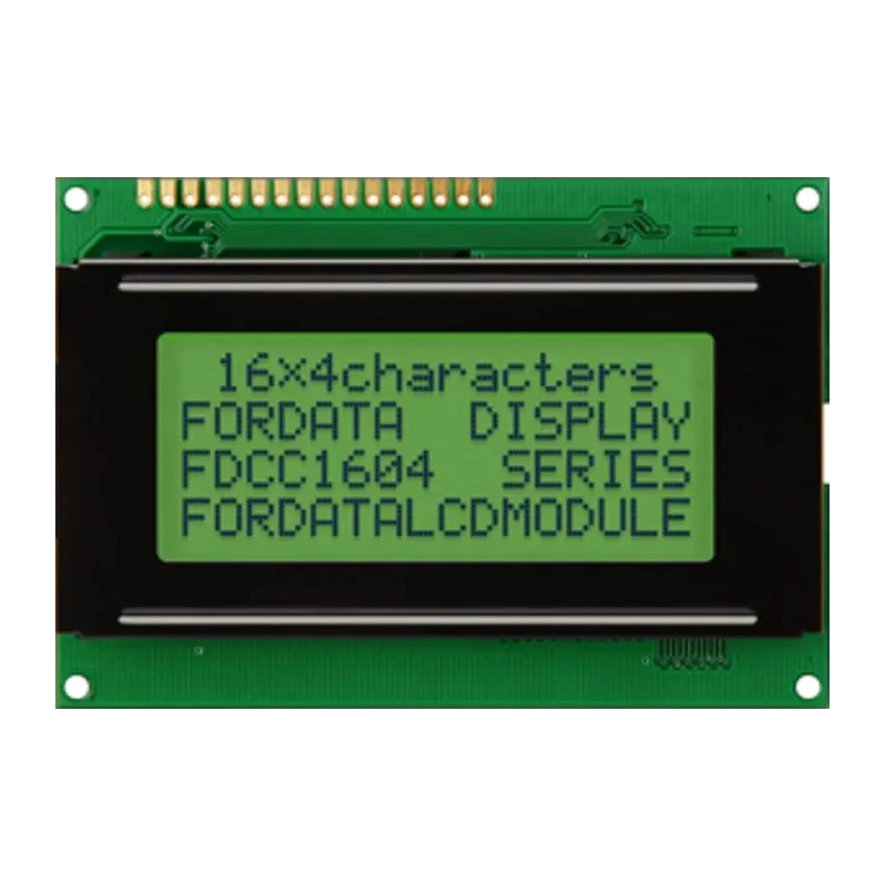 Fordata LCD Graphic Display 4 x 16 Characters Yellow Green Illumination 62x25 mm Viewing Area FC1604A01-RNNYBW-66SE