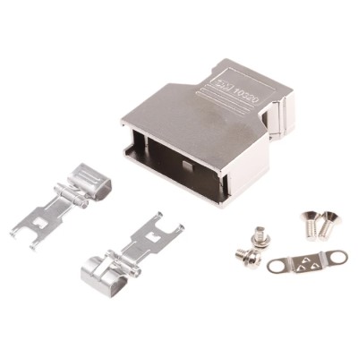 3M 103 Series Die Cast Aluminium Straight D-Sub Backshell, 20 Way Strain Relief 10320-A200-00