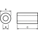 Wurth Elektronik Ferrite Ring Ferrite Core 50.8 mm Height, 11.5 mm Inside Diameter, 19 mm Outside Diameter 74270057