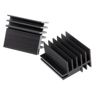 Fischer Elektronik Extruded Aluminium Heatsink with Locking Transistor Fixing Spring, Black Anodised Finish SK 481/ 50/ SA