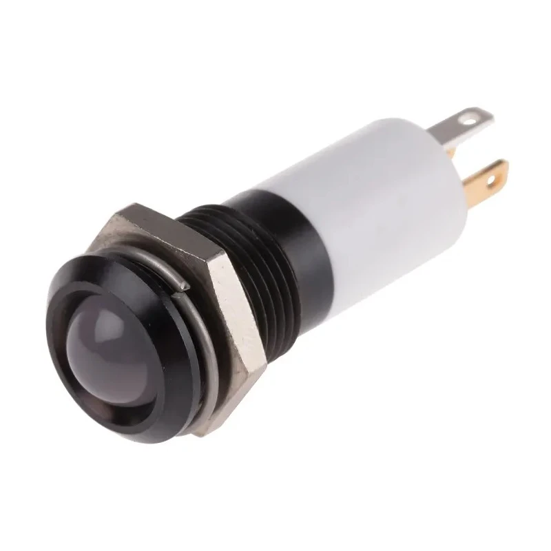 RS PRO Red, Yellow, Green Panel Mount Indicator 12V dc 20mA Solder Tab Termination Prominent Bezel 203-644