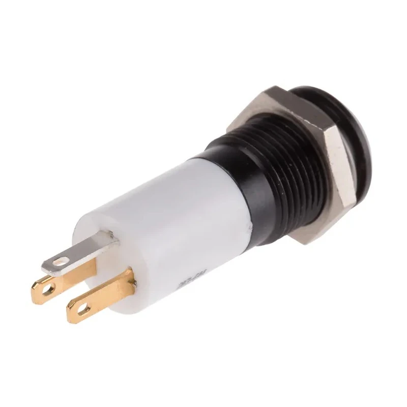 RS PRO Red, Yellow, Green Panel Mount Indicator 12V dc 20mA Solder Tab Termination Prominent Bezel 203-644