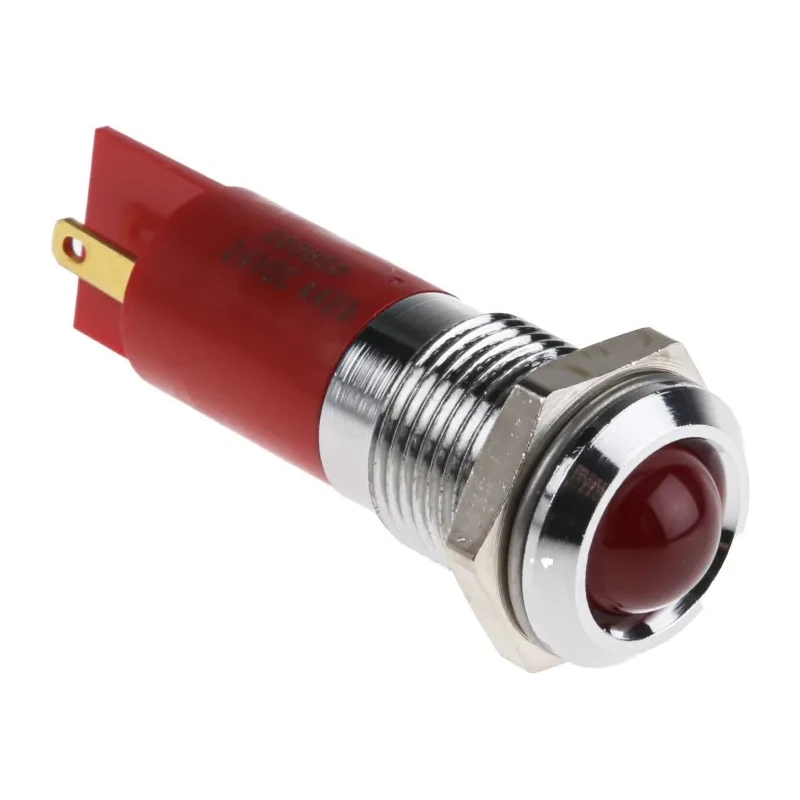 RS PRO Red Panel Mount Indicator 24V DC 20mA Solder Tab Termination Prominent Bezel 203-650