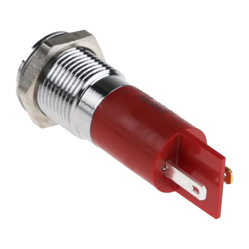 RS PRO Red Panel Mount Indicator 24V DC 20mA Solder Tab Termination Prominent Bezel 203-650