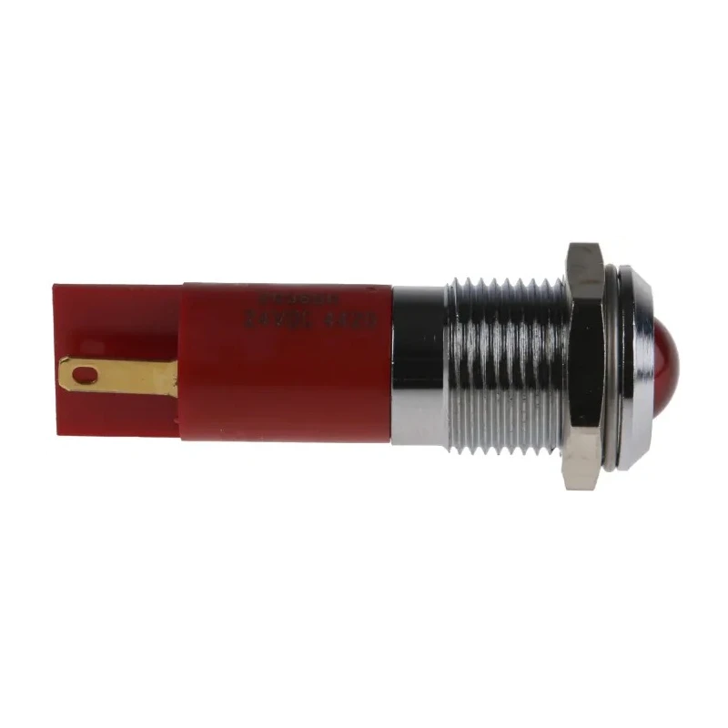RS PRO Red Panel Mount Indicator 24V DC 20mA Solder Tab Termination Prominent Bezel 203-650