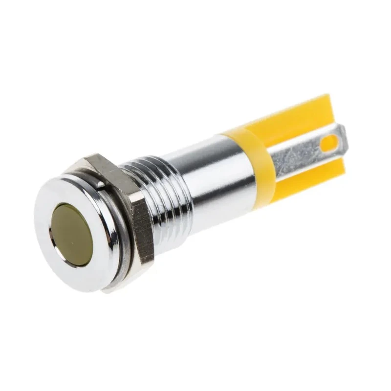 RS PRO Yellow Panel Mount Indicator 2V DC 20mA Solder Tab Termination Flush 203-824