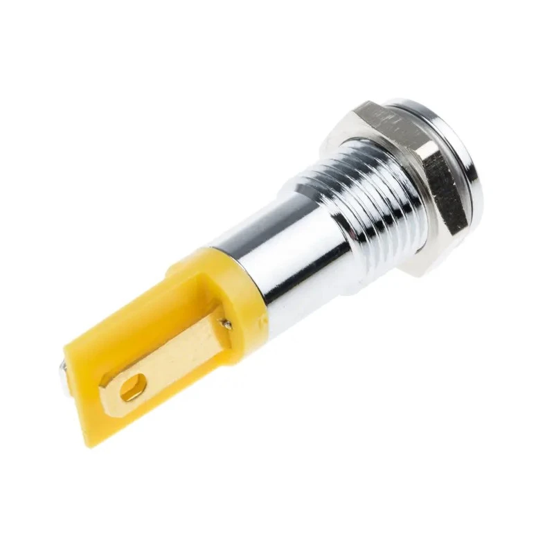 RS PRO Yellow Panel Mount Indicator 2V DC 20mA Solder Tab Termination Flush 203-824