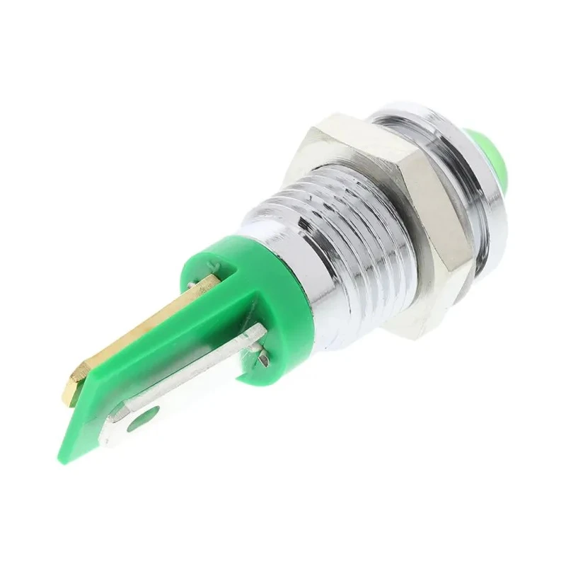 RS PRO Green Panel Mount Indicator 2V dc, 20mA, Solder Tab Termination, Prominent Bezel 203-830