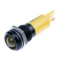 RS PRO Yellow Panel Mount Indicator 24V DC 17mA Black Bezel Prominent Style IP67 IP67