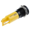 RS PRO Yellow Panel Mount Indicator 24V DC 17mA Black Bezel Prominent Style IP67 IP67