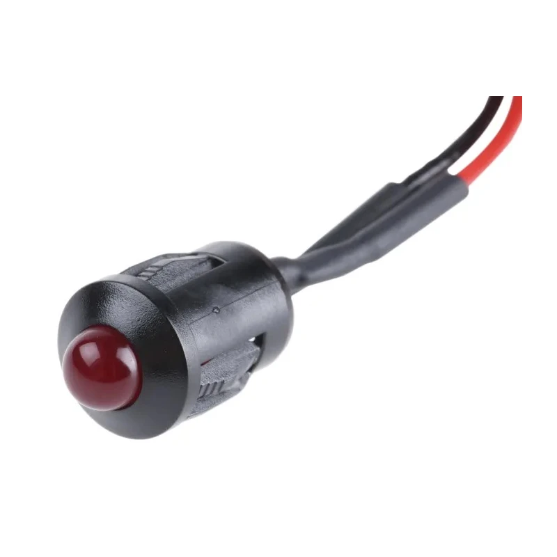 RS PRO Red Panel Mount Indicator 24V DC 20mA Lead Wire Termination Prominent Bezel 203-903