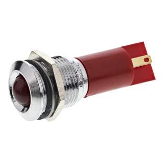 RS PRO Red Panel Mount Indicator, 12 V AC/DC, 20mA, Solder Tab Termination, Silver Bezel Prominent 203-919