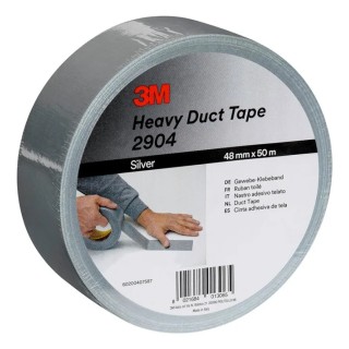 3M Heavy Duty Fabric Backed Silver Duct Tape 48mm Width 50m Length 2904 silver 48MMX50M