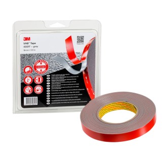 3M Grey Acrylic Foam Double-Sided Strong Adhesion Tape 19mm Width x 5.5m Length x 2.3mm Thickness 4991F 3M 4991F 19mm x 5,5m