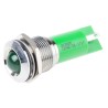 RS PRO Green Panel Mount Indicator with 12 V AC/DC, 20mA Current, Solder Tab Termination, Silver Bezel 203-925