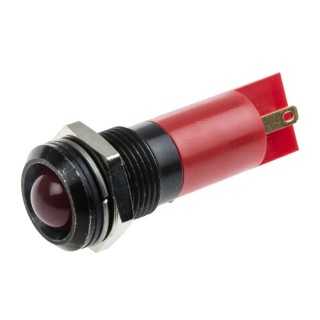 RS PRO Red Panel Mount Indicator, 12 V ac / 12 V dc, 20 mA, Solder Tab Termination, Prominent Bezel 203-969