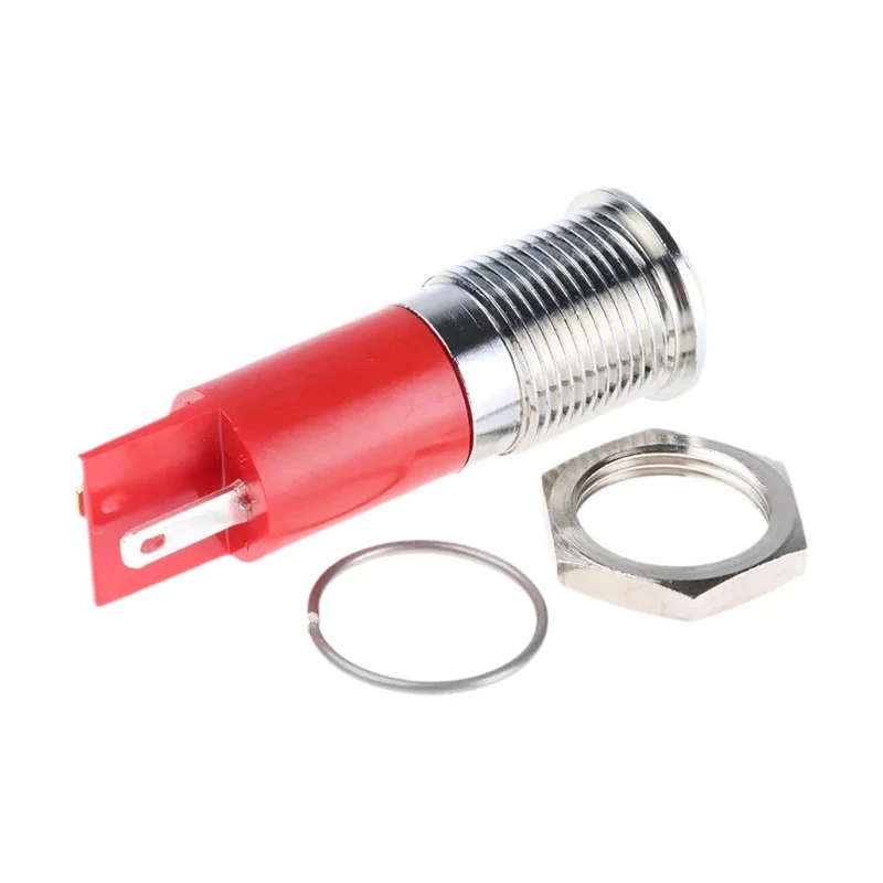 RS PRO Red Panel Mount Indicator 2V DC 20mA Solder Tab Termination Prominent Bezel 203-981