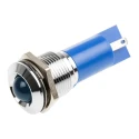 RS PRO Blue Panel Mount Indicator 12 V AC/DC 20mA Solder Tab Termination Silver Bezel 203-947