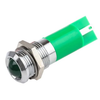 RS PRO Green Panel Mount Indicator 2V dc 20mA Solder Tab Termination Prominent Bezel 203-997
