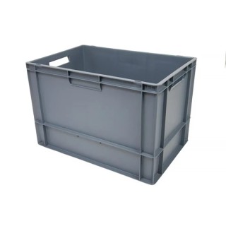 RS PRO 76L Grey Polypropylene Euro Container 400 mm x 400 mm x 600 mm 163-1907