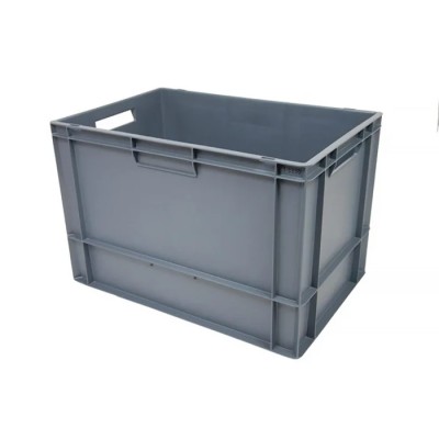 RS PRO 76L Grey Polypropylene Euro Container 400 mm x 400 mm x 600 mm 163-1907