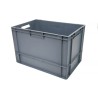 RS PRO 76L Grey Polypropylene Euro Container 400 mm x 400 mm x 600 mm 163-1907