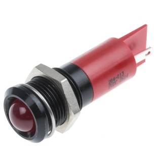 RS PRO Red Panel Mount Indicator, 2V dc, 20mA, Solder Tab Termination, Prominent Bezel 204-013