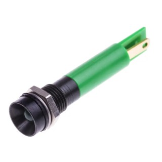 RS PRO Green Panel Mount Indicator, 230V AC, 3mA Current, Recessed Black Bezel 204-035