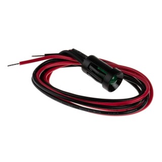 RS PRO Green Panel Mount Indicator 24V DC 20mA Lead Wire Termination Recessed Bezel 204-091