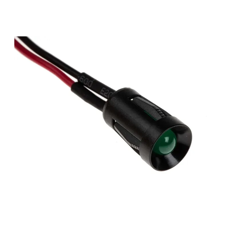 RS PRO Green Panel Mount Indicator 24V DC 20mA Lead Wire Termination Recessed Bezel 204-091