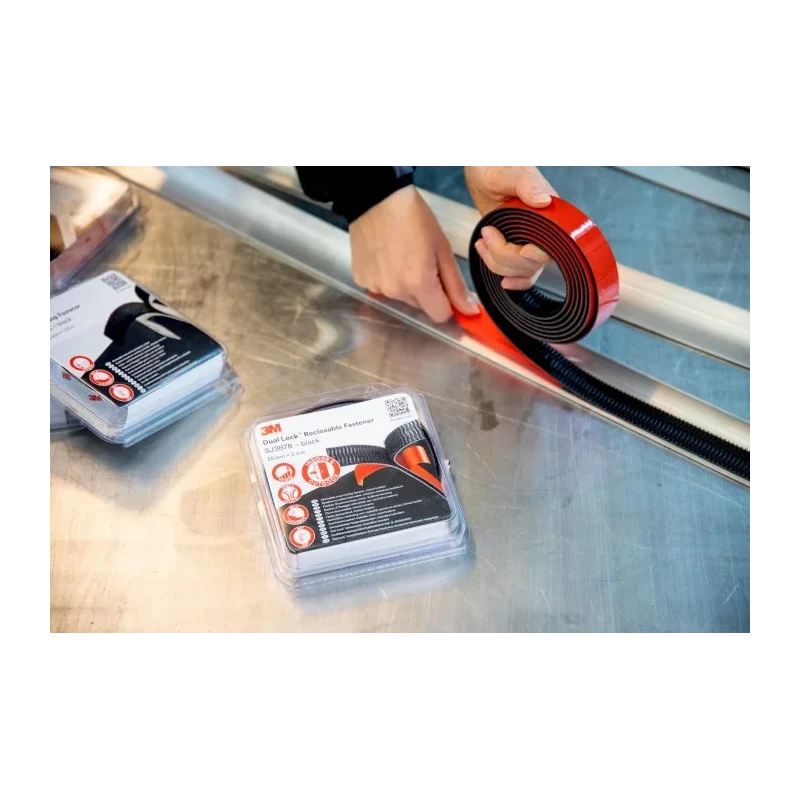 3M Black Hook & Loop Tape 25mm Width x 2.5m Length Modified Acrylic SJ3870 3M SJ3870 25mm x 2,5m