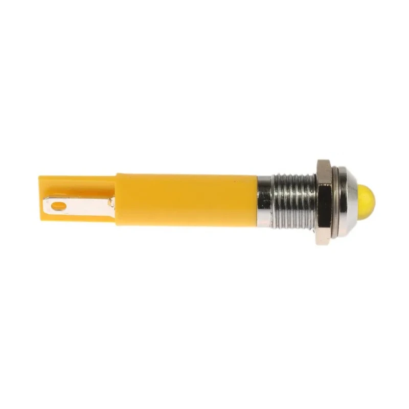 RS PRO Yellow Panel Mount Indicator 230V AC 3mA Prominent Bezel 40mm Length Model 204-287
