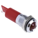 RS PRO Red Panel Mount Indicator, 24V dc, 20mA, IP67 Rating, Prominent Bezel, Silver Bezel Colour IP67