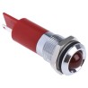 RS PRO Red Panel Mount Indicator, 24V dc, 20mA, IP67 Rating, Prominent Bezel, Silver Bezel Colour IP67