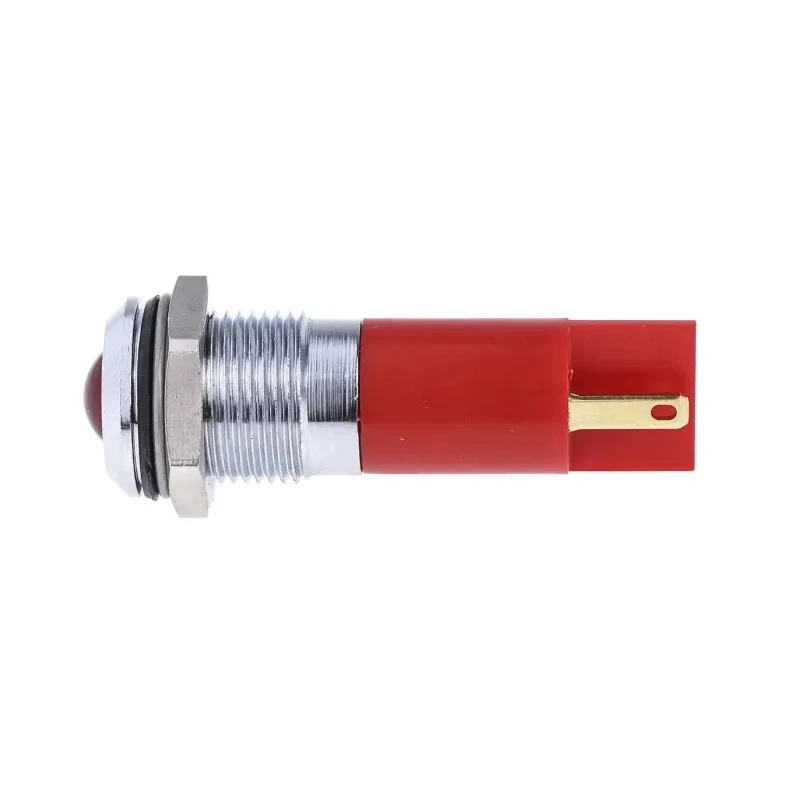 RS PRO Red Panel Mount Indicator, 24V dc, 20mA, IP67 Rating, Prominent Bezel, Silver Bezel Colour IP67
