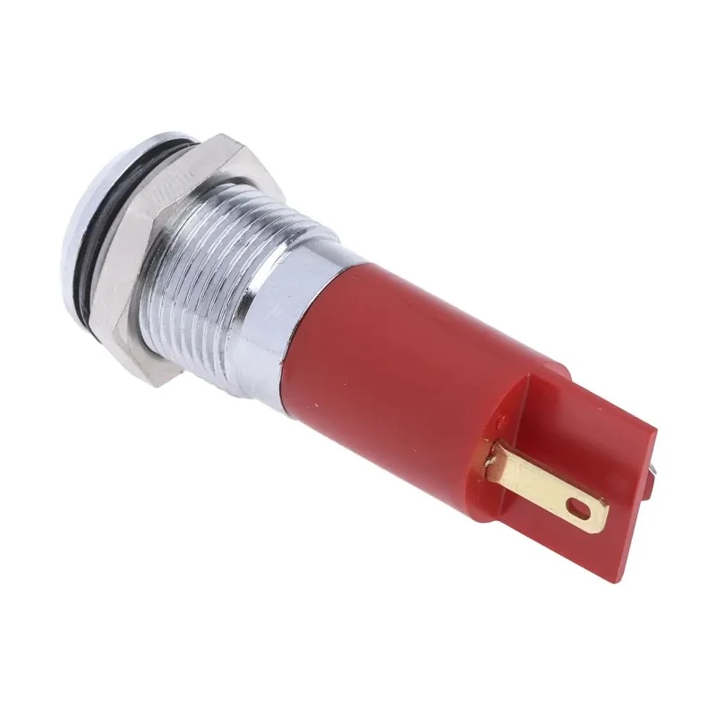 RS PRO Red Panel Mount Indicator, 24V dc, 20mA, IP67 Rating, Prominent Bezel, Silver Bezel Colour IP67
