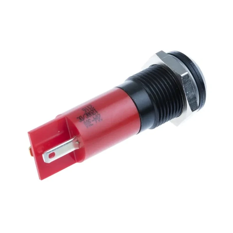 RS PRO Red Panel Mount Indicator 12V 20mA Black Bezel Prominent Style IP40 IP40