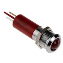 RS PRO Red Panel Mount Indicator 230V AC 3mA IP67 Prominent Silver Bezel IP67