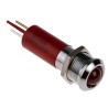 RS PRO Red Panel Mount Indicator 230V AC 3mA IP67 Prominent Silver Bezel IP67