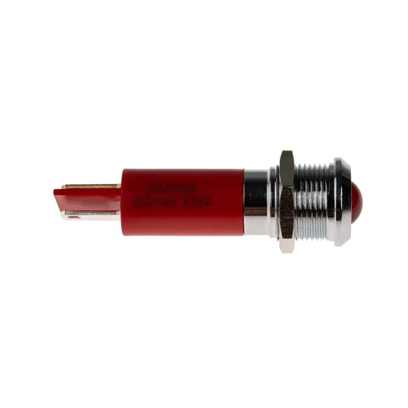 RS PRO Red Panel Mount Indicator 230V AC 3mA IP67 Prominent Silver Bezel IP67