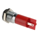 RS PRO Red Panel Mount Indicator 110V AC 6mA Solder Tab Termination IP67 Prominent Bezel Silver 204-495