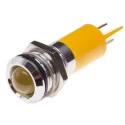 RS PRO Yellow Panel Mount Indicator 110V AC 6mA Solder Tab Termination IP67 Prominent Bezel 204-489