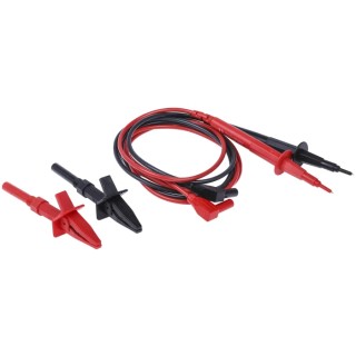 RS PRO Fused Test Lead Kit CAT III 1.2m Length Right Angle Plug 600V 1kV 204-583