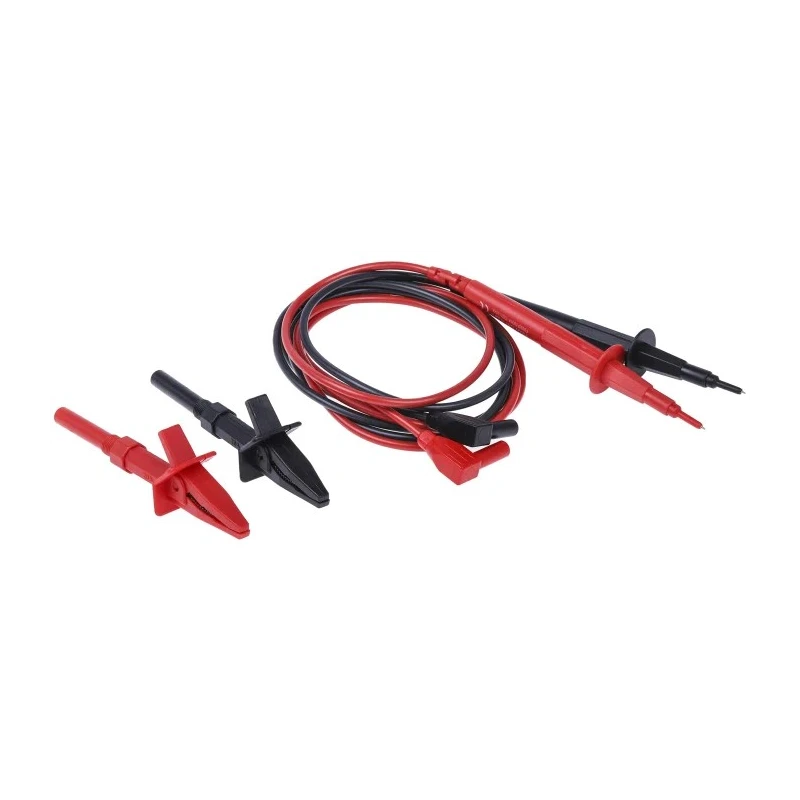 RS PRO Fused Test Lead Kit CAT III 1.2m Length Right Angle Plug 600V 1kV 204-583