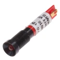 RS PRO Red Panel Mount Indicator 12V DC 20mA Solder Tab Termination Recessed Black Bezel 204-776