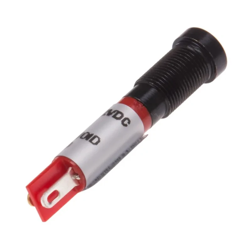 RS PRO Red Panel Mount Indicator 12V DC 20mA Solder Tab Termination Recessed Black Bezel 204-776